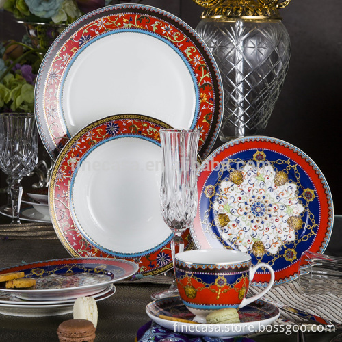 30 Pieces Luxury Fine Bone China ceramic dinnerware                
                                    Quality Assured